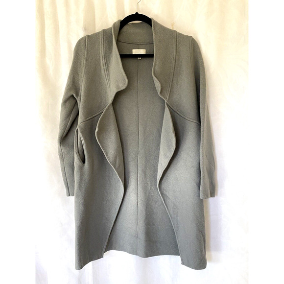 CA'VAGAN Knit Wool Cardigan Sweater Long Sleeves Gray Open Front Pockets… - Picture 6 of 6